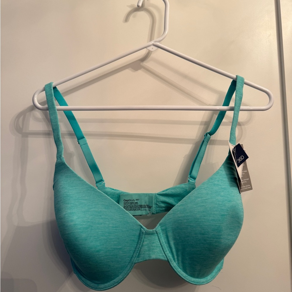 New with Tags GapBody Breathe T-Shirt Bra 36D Teal Turqoise WireFree